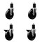 Service Caster 5'' Phenolic Wheel Swivel 1-3/4'' Expanding Stem Caster Set 2 Brakes, 4PK SCC-EX20S514-PHR-2-PLB-2-134 - alternate 1